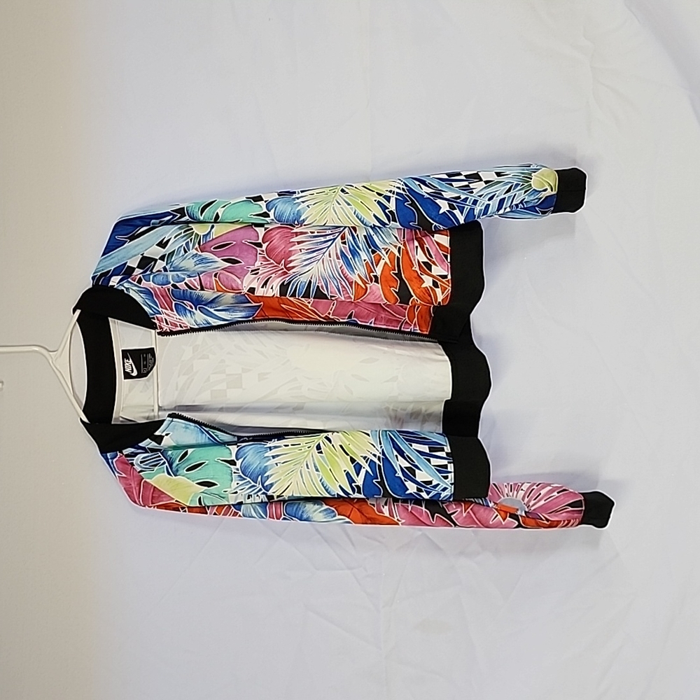 Nike tropical floral print track bomber jacket